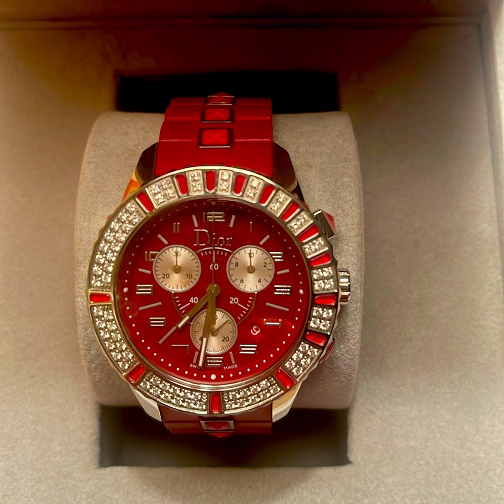 Christian Dior Christal Chronograph Red Sapphire Watch
